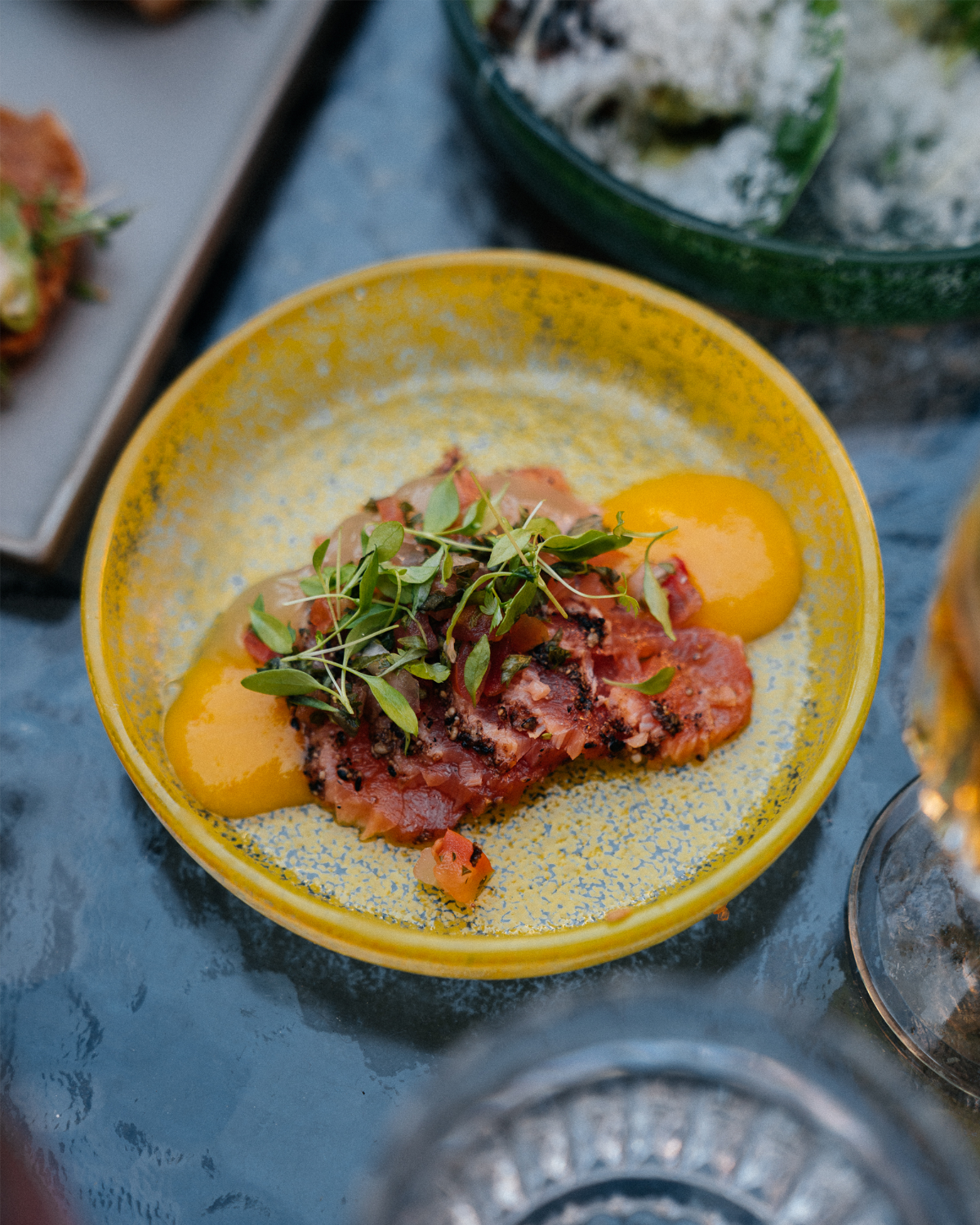 Just Glass Edge Small Plate Turmeric/13.5cm