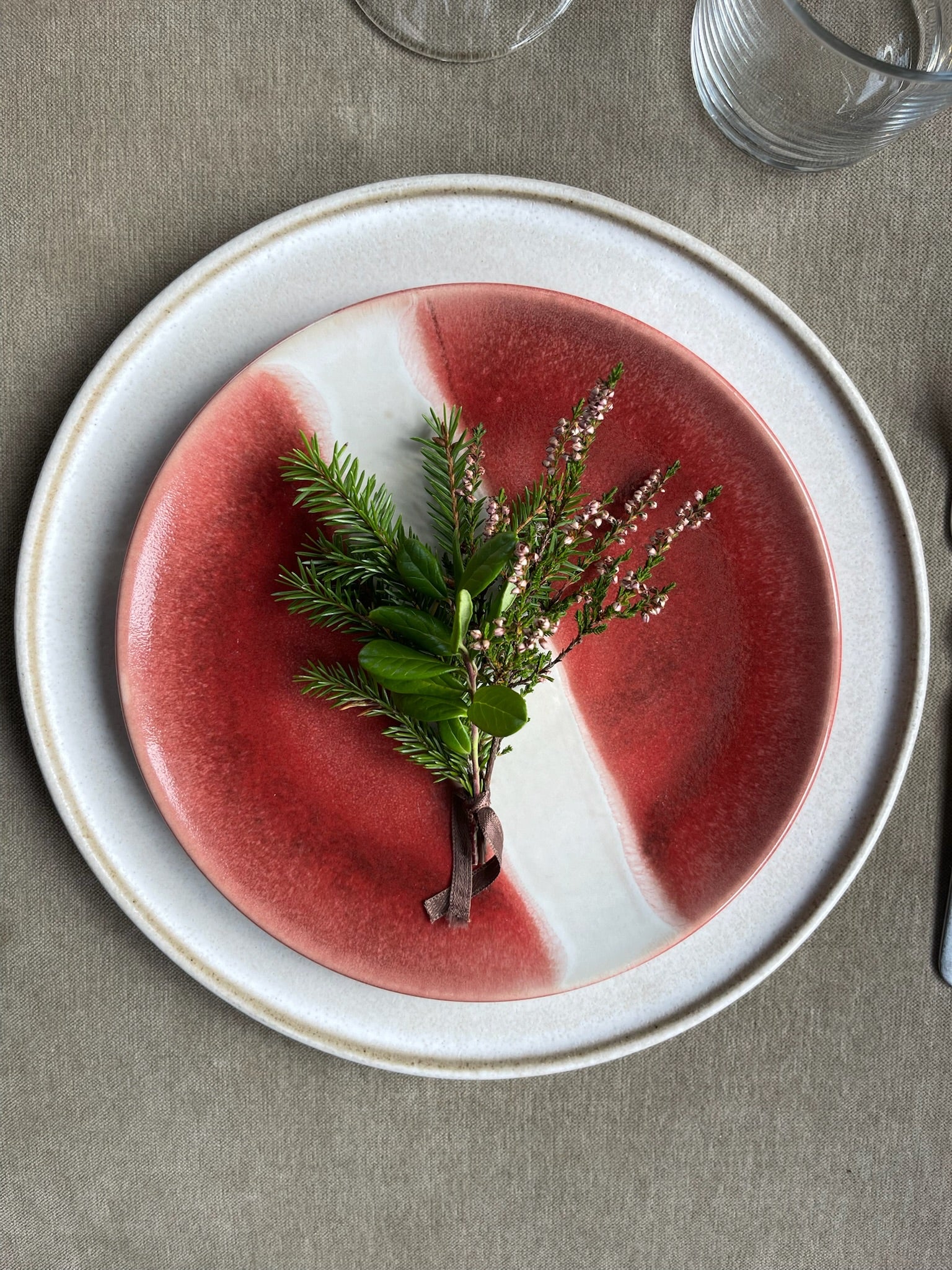 Farrago Tallrik White Stripe /21cm