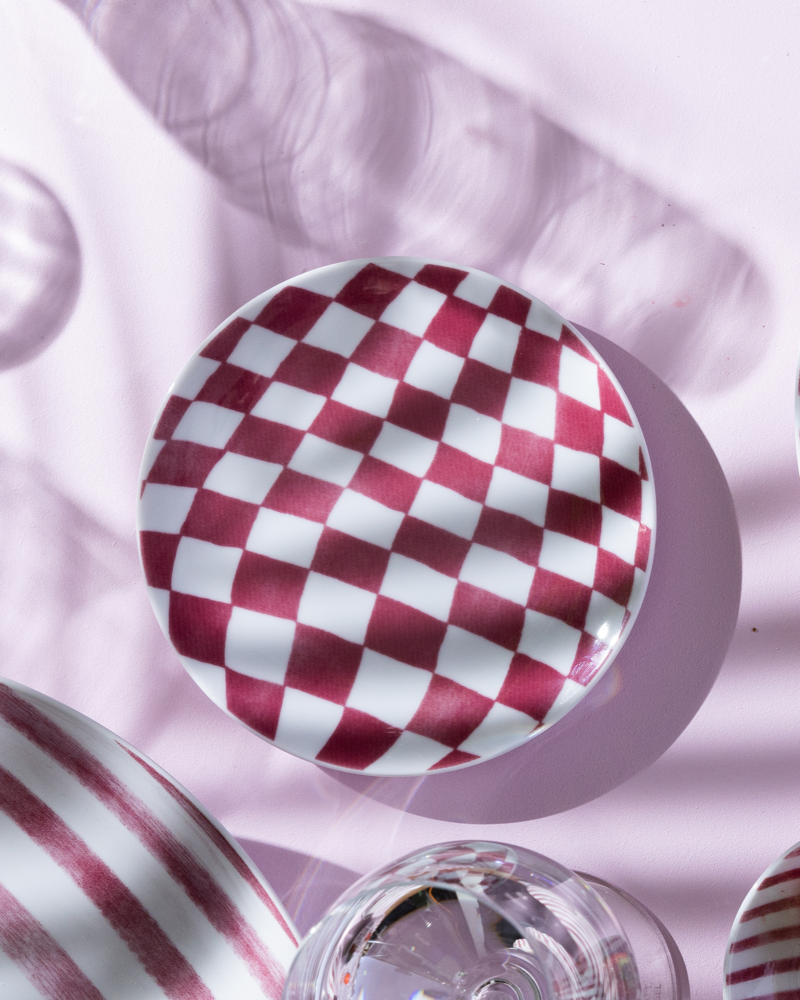 Lazio Plate Burgundy/24cm