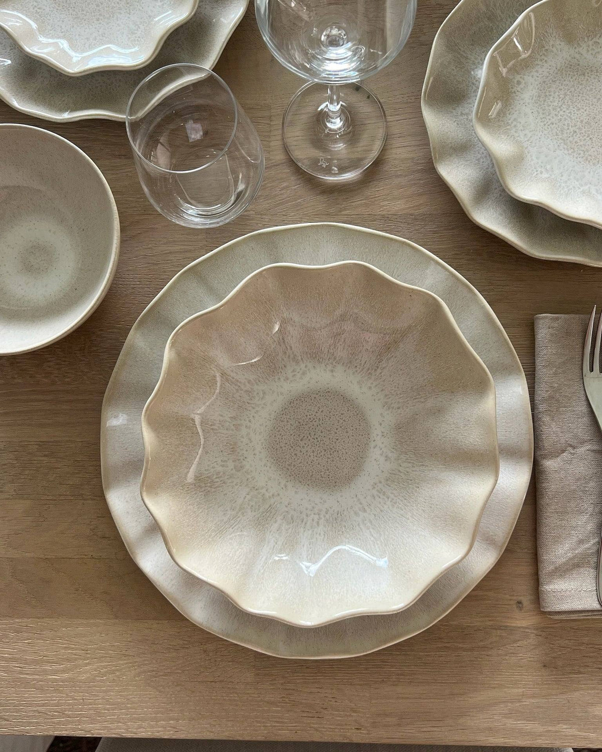 Farrago Djuptallrik Wave Earthy Pearl/21cm