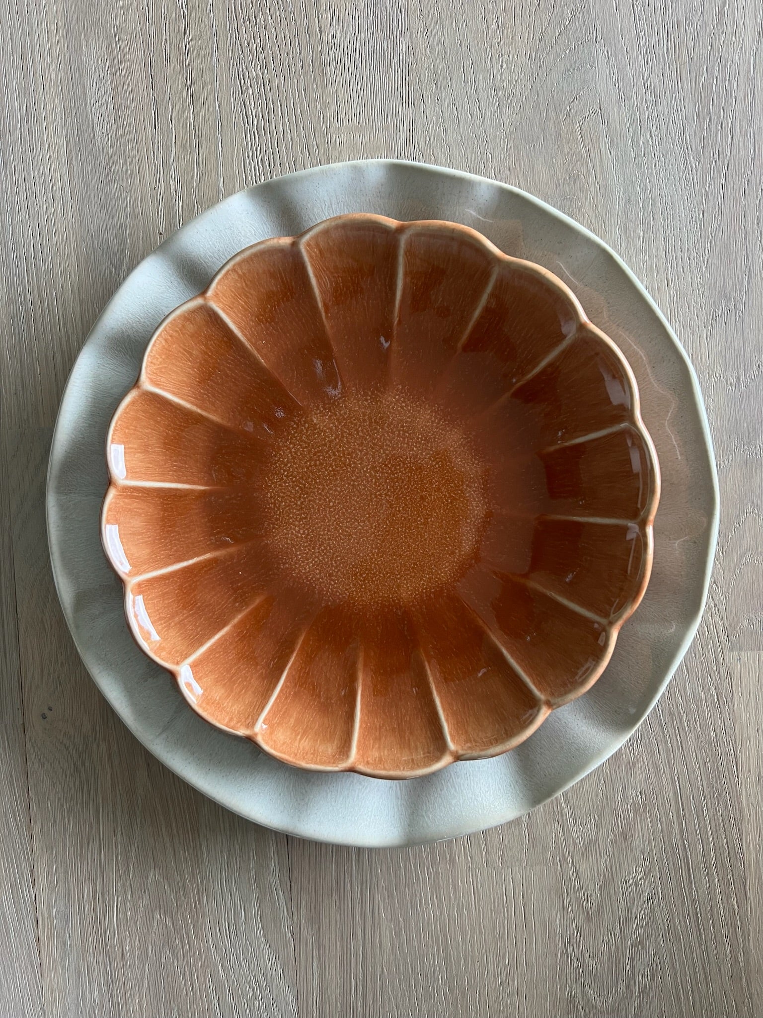 Farrago Plate Flower Caramel/22.5cm