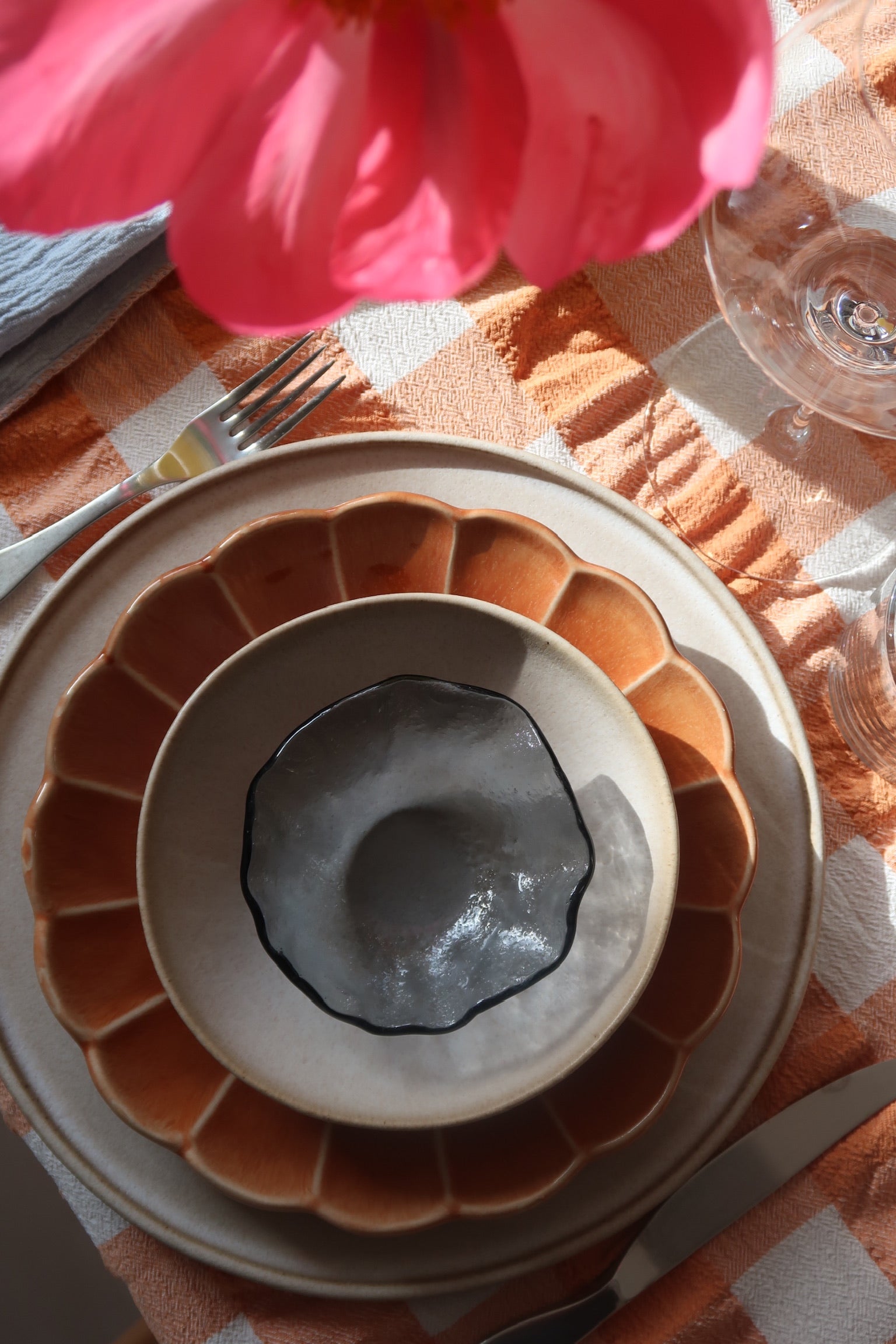 Farrago Plate Flower Caramel/22.5cm