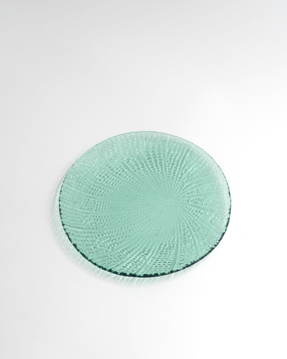 Tallrik Just Glass Bubbles Green, grön glas 20 cm – från Norling Studio