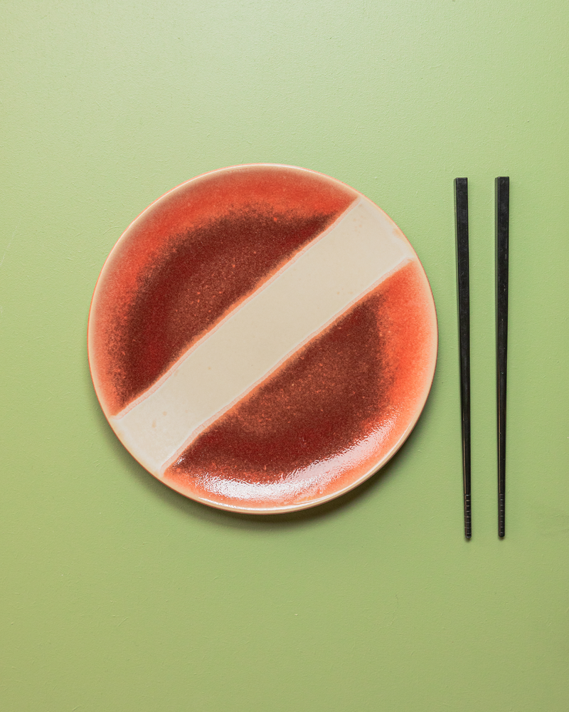 Farrago Plate Red Stripe /21cm 