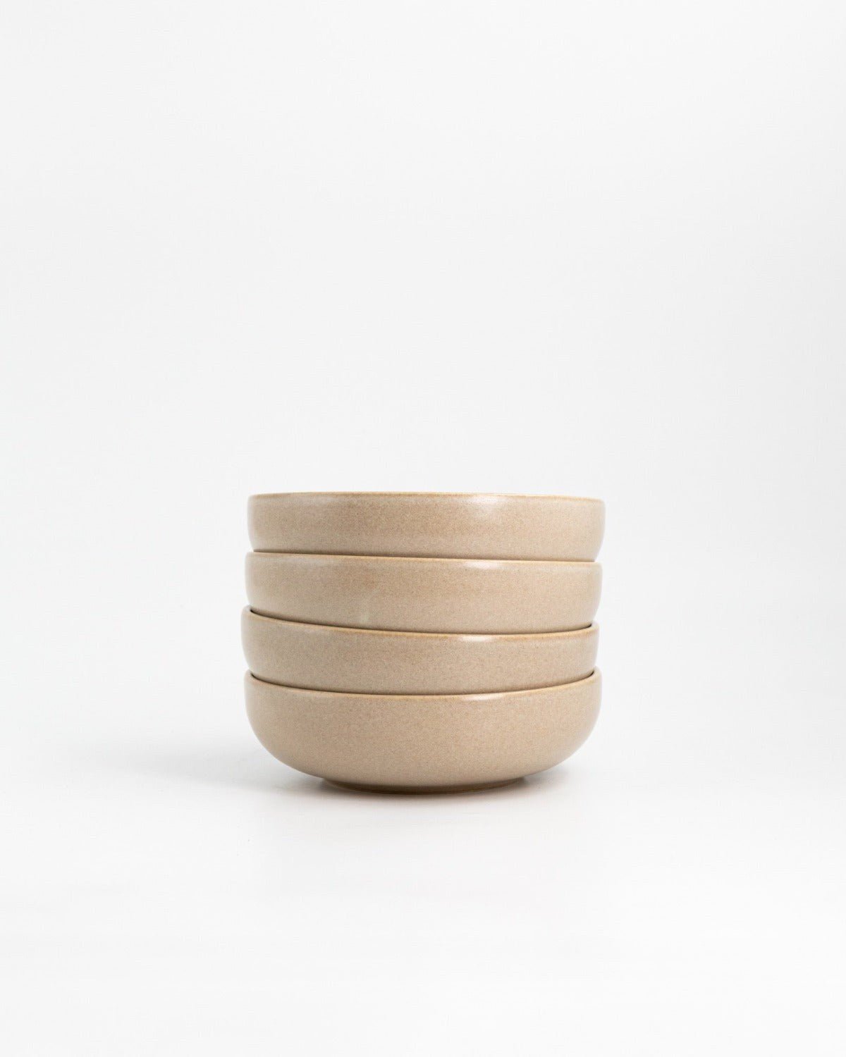 Liten Skål Archi Sand, sandbeige stengods 16 cm, ett exemplar uppifrån – från Norling Studio