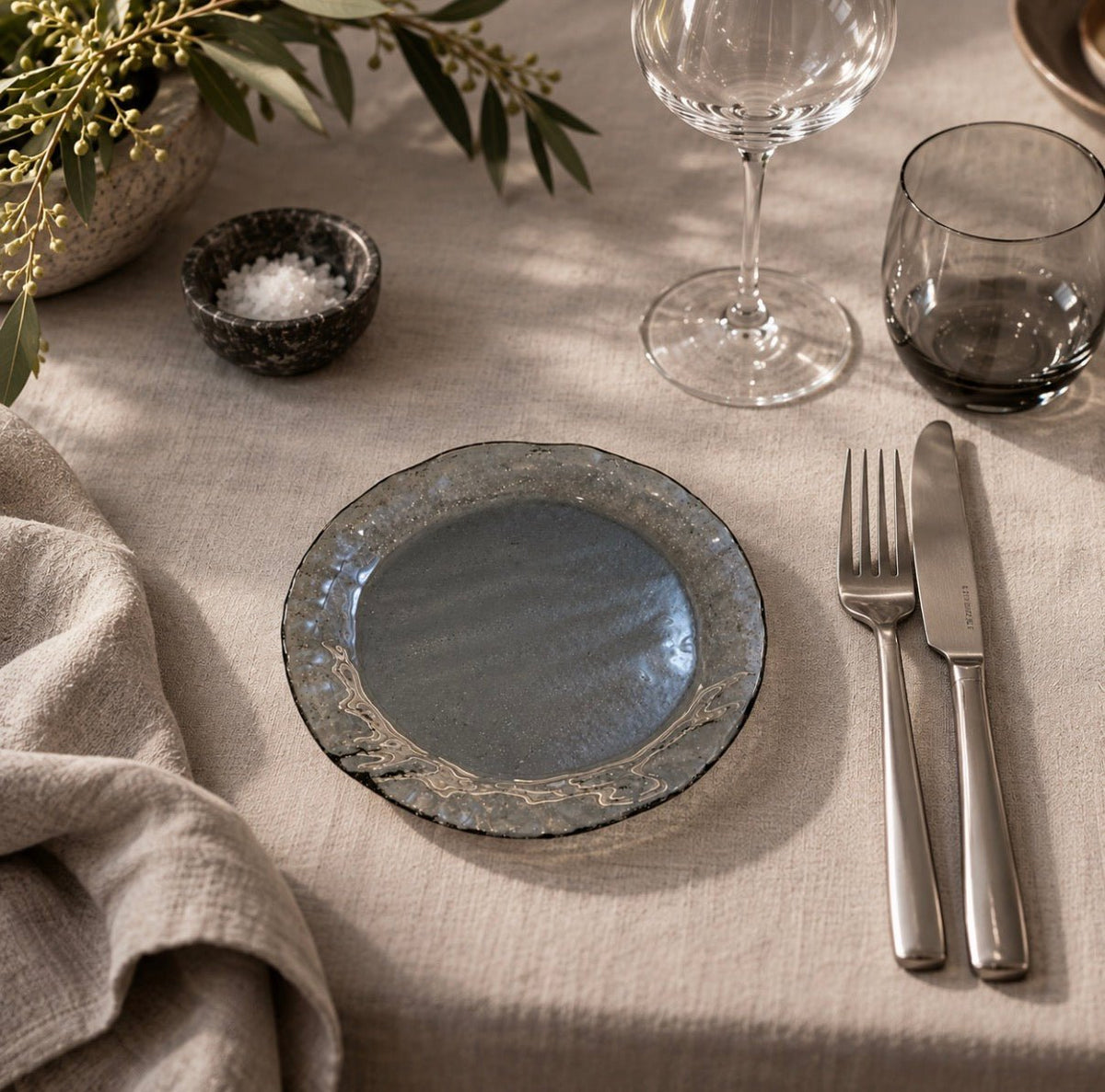 Just Glass Tallrik Rim Smoke/19cm - Norling Studio